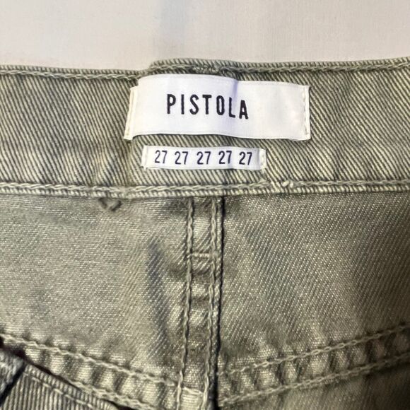 PISTOLA Gigi Low Rise Cut off Distressed shorts in Olive Green Sz 27 NWT - Picture 5 of 9